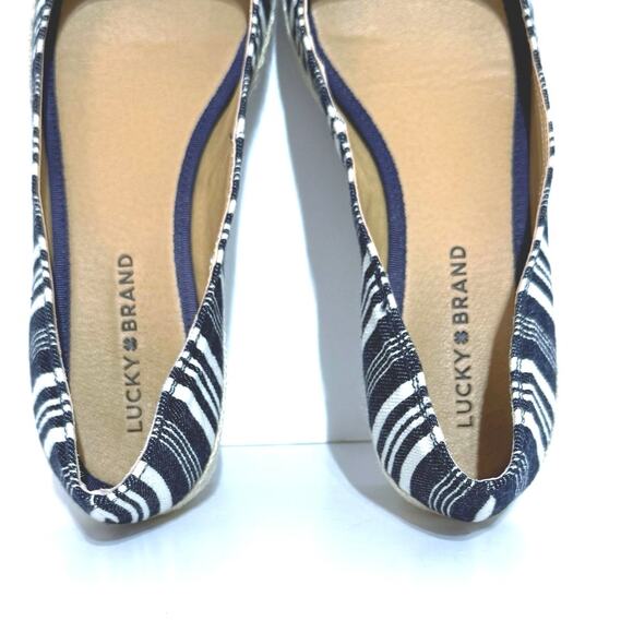 Lucky Brand Women’s Size 9 Tilly Indigo Stripe Espadrille Wedge Shoes - Picture 7 of 12